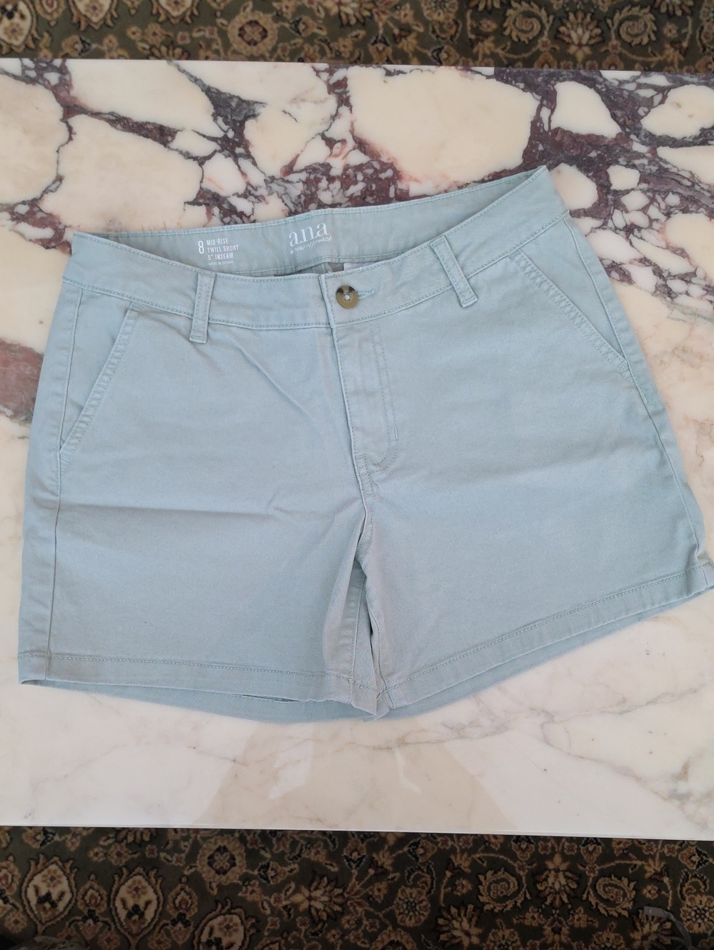 a.n.a Women's Pale Green Cotton Bermuda Shorts